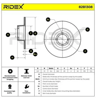 Disque de frein pour BMW- 1104944, 1117422, 1153179, 34111104944, 34111117422 34111153179