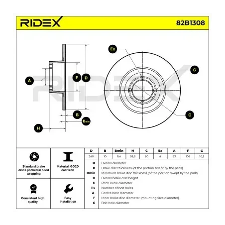 Disque de frein pour BMW- 1104944, 1117422, 1153179, 34111104944, 34111117422 34111153179