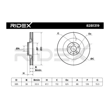 Disque de frein pour VAG- 4F0615301J