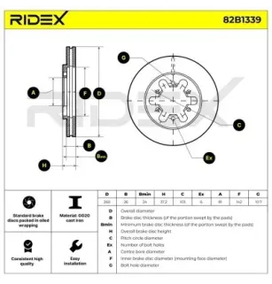 Disque de frein pour NISSAN- 4020602N00, 4020602N01, 4020609G03, 402062S400 402062S401