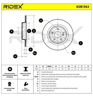 Disque de frein pour MERCEDES-BENZ- 0004231612, 1724230212, A0004231612 A1724230212