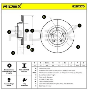 Disque de frein pour DODGE, JEEP- 04779599AA, 04779599AB, 4779599AA, 4779599AB, K4779599AA K4779599AB