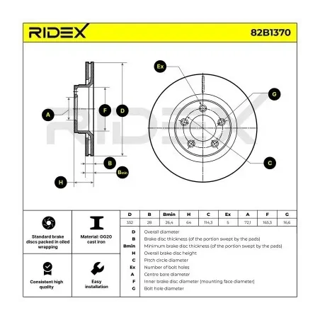 Disque de frein pour DODGE, JEEP- 04779599AA, 04779599AB, 4779599AA, 4779599AB, K4779599AA K4779599AB