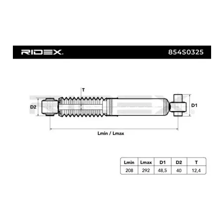 Amortisseur pour CITROËN, PEUGEOT- 5206F9, 5206G2, 5206F5, 5206G3, 5206G4, 5206G6, 5206G7, 5206G8