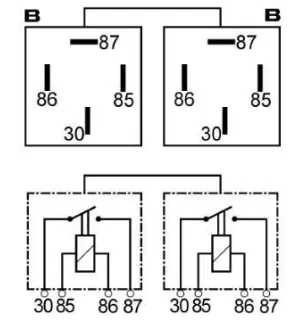Double relais 12 Volts