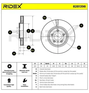 Disque de frein pour INFINITI, NISSAN- 40206CL70B 40206CL70A