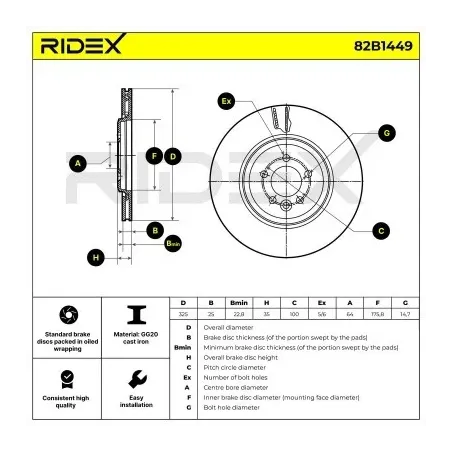 Disque de frein pour MG, ROVER- GBD90854 SDB000420