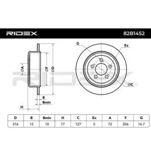 Disque de frein pour DODGE, JEEP- 52129250AA K52129250AA