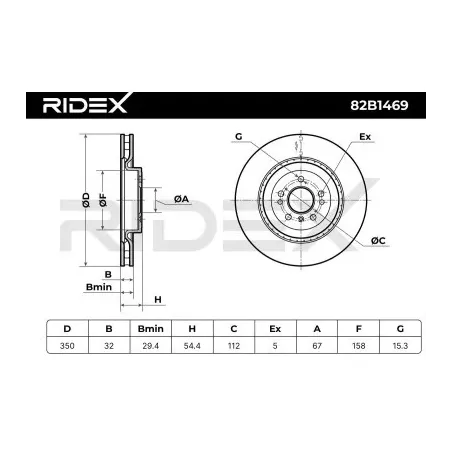 Disque de frein pour MERCEDES-BENZ- 1664210712, 1664211400, A1664210712 A1664211400