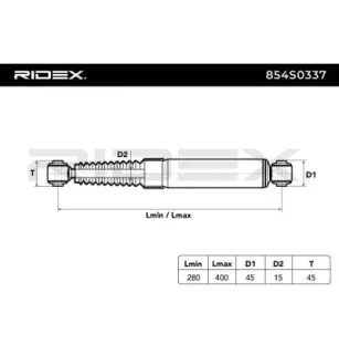 Amortisseur pour CITROËN, FIAT, LANCIA, PEUGEOT- 5206R3, 5206PT, 5206NX, 5206ST, 5206N9, 5206SV, 5206AQ, 5206TH, 5206AC 5206Z4