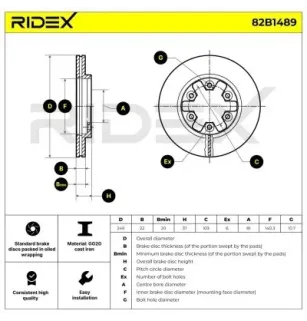 Disque de frein pour NISSAN- 4020601G00, 4020601G01, 4020601G03 4020603N00