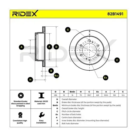 Disque de frein pour NISSAN- 4320632G00 4320632G01