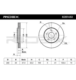 Disque de frein pour CHRYSLER, DODGE- 4509640 4616935