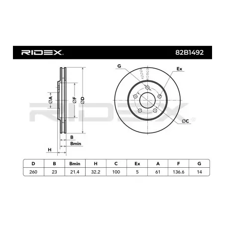 Disque de frein pour CHRYSLER, DODGE- 4509640 4616935