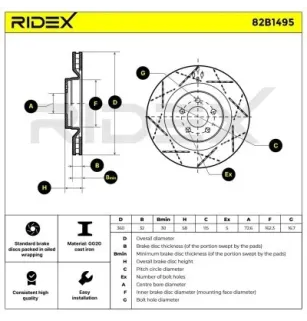 Disque de frein pour CHRYSLER- 5290537AA, 5290537AB, 5290537AC 5290537AD