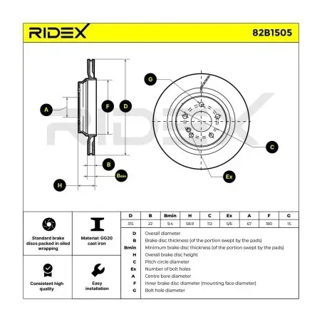 Disque de frein pour MERCEDES-BENZ- 2204230312, 220423031264, A2204230312 A220423031264