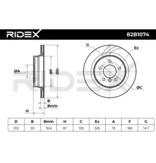 Disque de frein pour BMW- 2227177, 34212227177