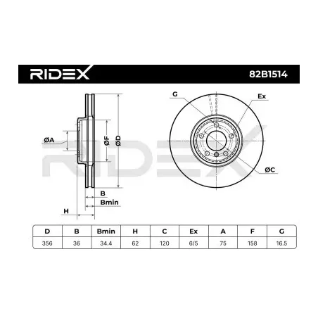 Disque de frein pour BMW- 34116756847