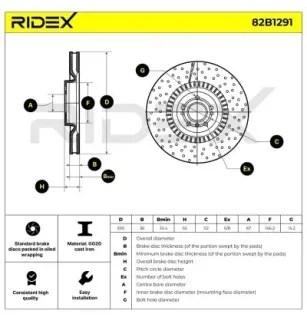 Disque de frein pour MERCEDES-BENZ- 1644210712 A1644210712