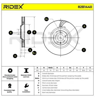 Disque de frein pour VAG- 4H0615301AA, 4H0615301AB, 4H0615301G 4H0615301L