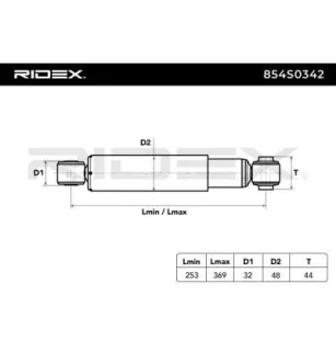 Amortisseur pour FIAT, FORD- 1540225, 1578532, 1672372, 9S5118125AA, 9S5118125AB 9S5118125AC