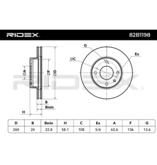 Disque de frein pour FORD, MERCURY- E7RY1125C