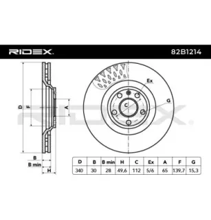 Disque de frein pour VAG- 8J0615301, 8J0615301G