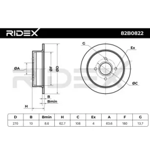 Disque de frein pour FORD- 1102564, 1661471, 5024175, 5025951, 5030657, 6508247, 6691106, 91AX2A315A1C, 91AX2A315AC V89BX2A315AA