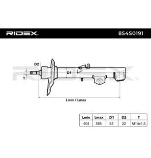 Amortisseur pour BMW- 1090212, 1090456, 1090462, 1090464, 1090712, 1090714, 1090716, 1091064, 1091102, 1091270