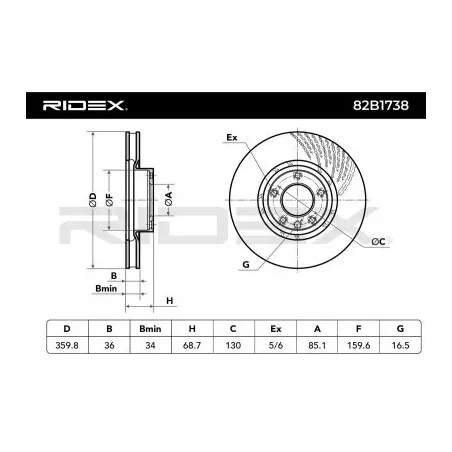 Disque de frein pour PORSCHE, VAG VW- 7P6615301B