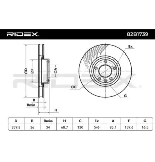 Disque de frein pour PORSCHE, VW- 7P6615302 7P6615302A