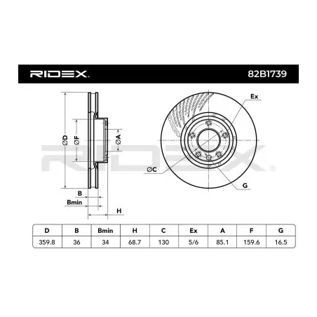 Disque de frein pour PORSCHE, VW- 7P6615302 7P6615302A