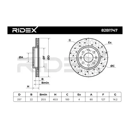 Disque de frein pour FIAT, OPEL, VAUXHALL- 13317922, 93188917 93197241