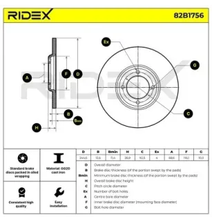 Disque de frein pour FORD, HYUNDAI- 5816131010 5816131000