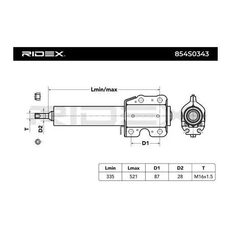 Amortisseur pour MERCEDES-BENZ, VW- 2D0413029 2D0413029B