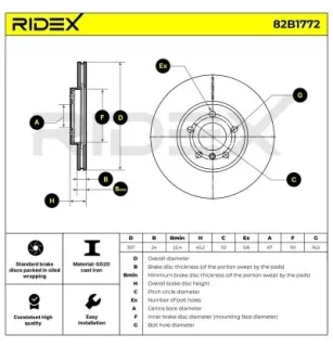 Disque de frein pour BMW BMW (BRILLIANCE)- 34116860957