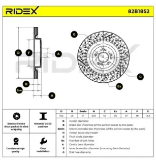 Disque de frein pour MERCEDES-BENZ- 2224232012, 2314230212 A2224232012