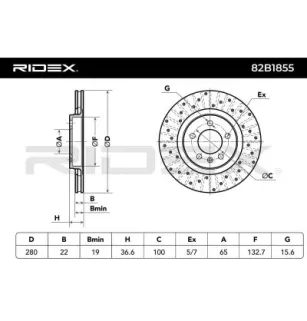 Disque de frein pour SEAT, SKODA, VAG- 1J0615301E, 1J0615301M, 1J0615301P, L180615301, L1J0615301E L1JD615301