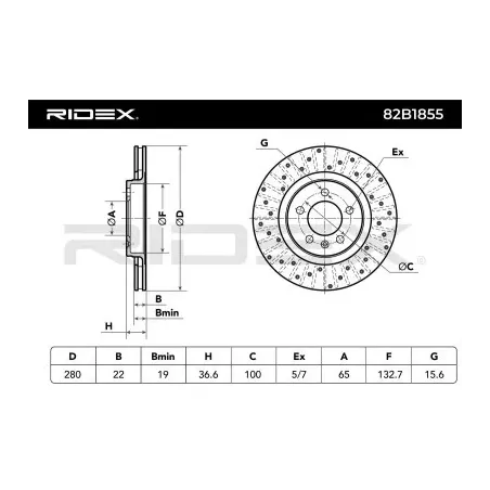 Disque de frein pour SEAT, SKODA, VAG- 1J0615301E, 1J0615301M, 1J0615301P, L180615301, L1J0615301E L1JD615301