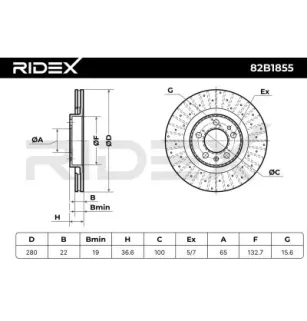 Disque de frein pour SEAT, SKODA, VAG- 1J0615301E, 1J0615301M, 1J0615301P, L180615301, L1J0615301E L1JD615301