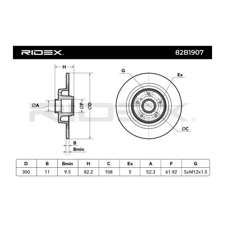 Disque de frein pour RENAULT- 402029325R, 432027259R, 7701206924, 8200663193, 8660001816 8671018264