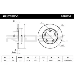 Disque de frein pour FORD- 1815599, 2226519, BK312A315AB KK312A315AA