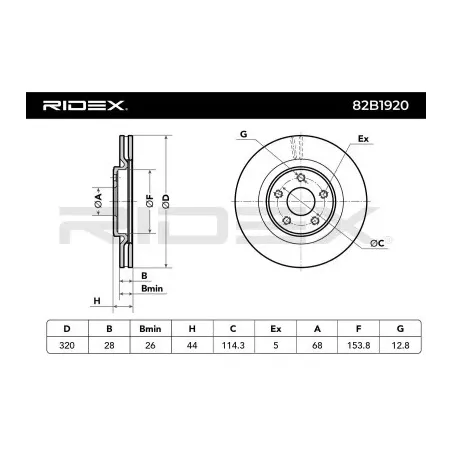 Disque de frein pour NISSAN, RENAULT- 402064CE0A 402065998R