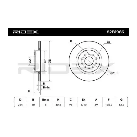 Disque de frein pour FIAT- 51914664, 52026319, 52026321, 52067391 52067392