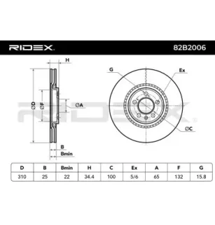 Disque de frein pour AUDI, SEAT, SKODA, VW- 6R0615301B 6R0615301E