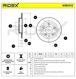 Disque de frein pour MAZDA- B01C26251, B01C26251A B01C26251B