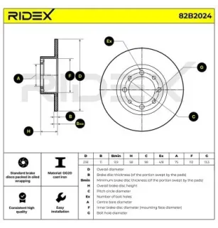 Disque de frein pour CITROËN, PEUGEOT, TALBOT- 0043023314