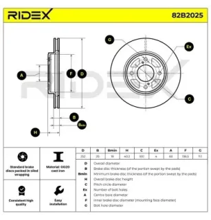 Disque de frein pour SUZUKI- 5531152R50, 5531152R50000 55311M69P10