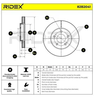 Disque de frein pour CHEVROLET- 19303814, 22728988 25958239