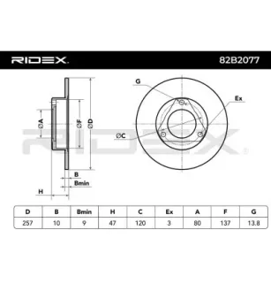 Disque de frein pour PEUGEOT- 424648, 424676 4246G8